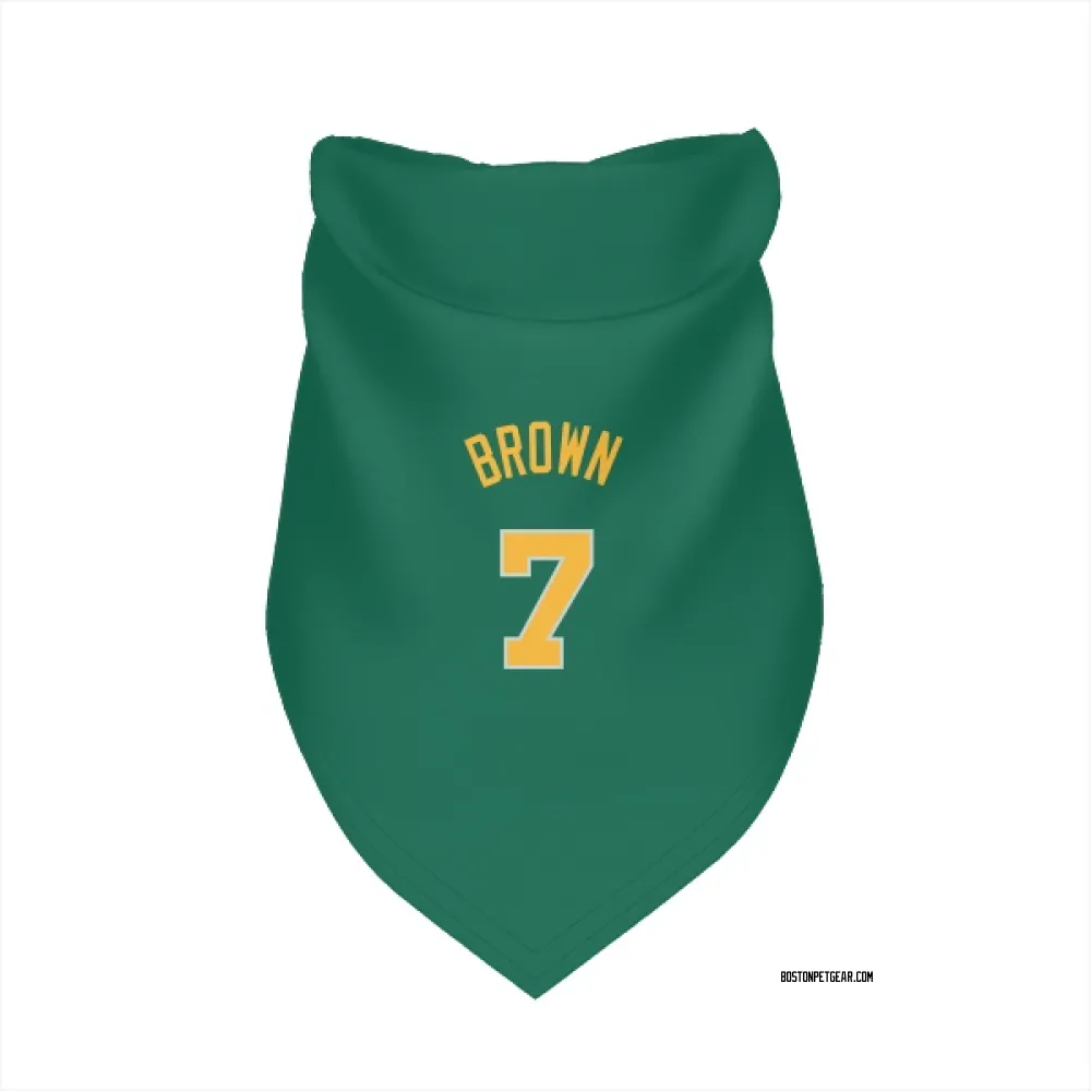 Boston Celtics Jaylen Brown Green Yellow Pet Bandana for Dog & Cat