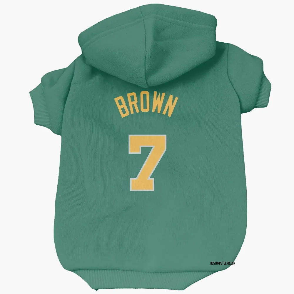 Boston Celtics Jaylen Brown Green Yellow Pet Hoodie for Dog & Cat
