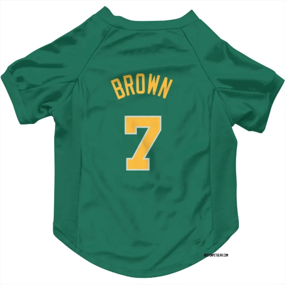 Boston Celtics Jaylen Brown Green Yellow Pet Jersey for Dog & Cat