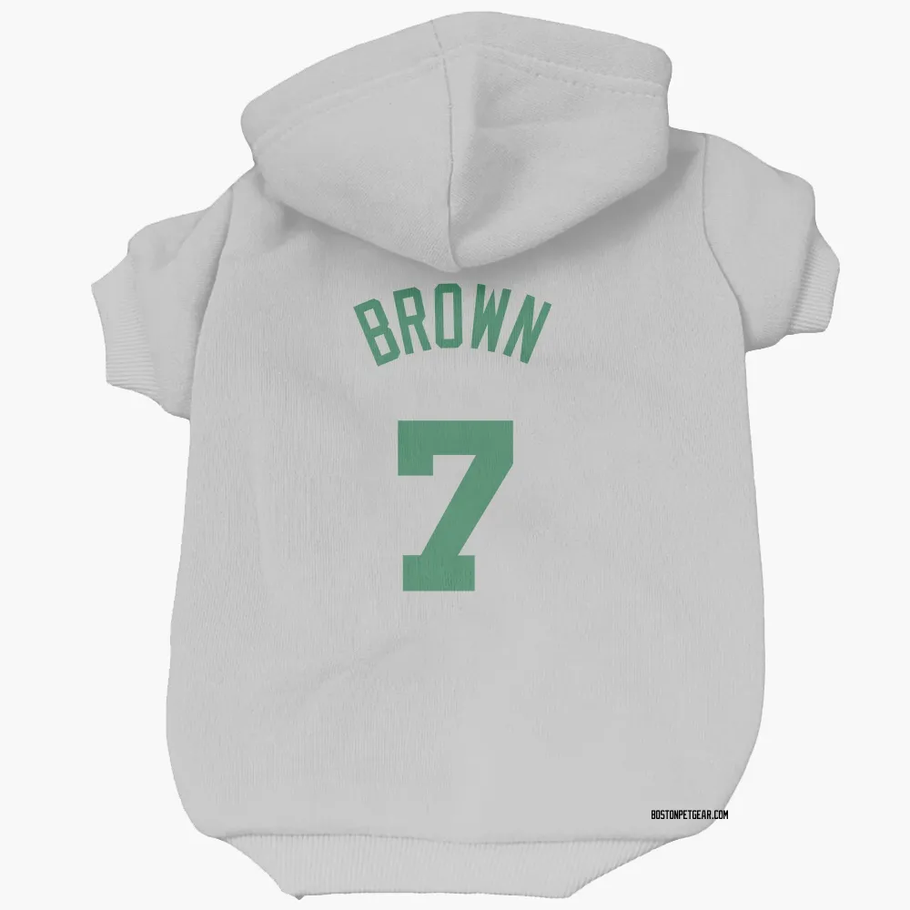 Boston Celtics Jaylen Brown White Pet Hoodie for Dog & Cat