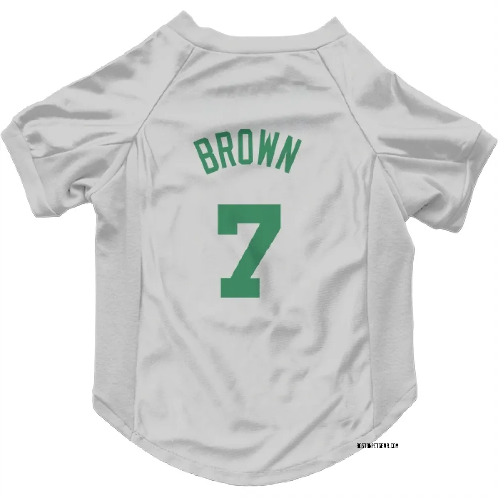 Boston Celtics Jaylen Brown White Pet Jersey for Dog & Cat